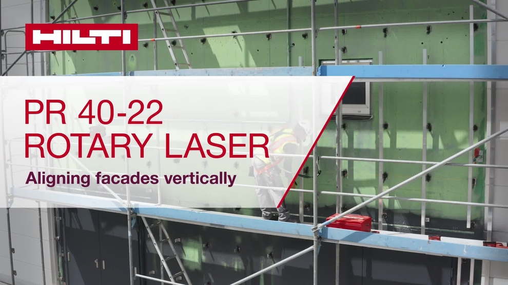 Instructional video on how to align facade vertically with the rotary laser PR 40-22