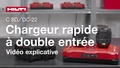 Vidéo didactique sur l’utilisation correcte du chargeur double C 8DC-22. Sans scène avec lumière rouge.
