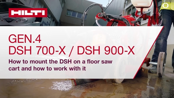 Vejledningsvideo om, hvordan gassaven monteres på en gulvsav og anvendes med DSH 700-X/900-X (G4).