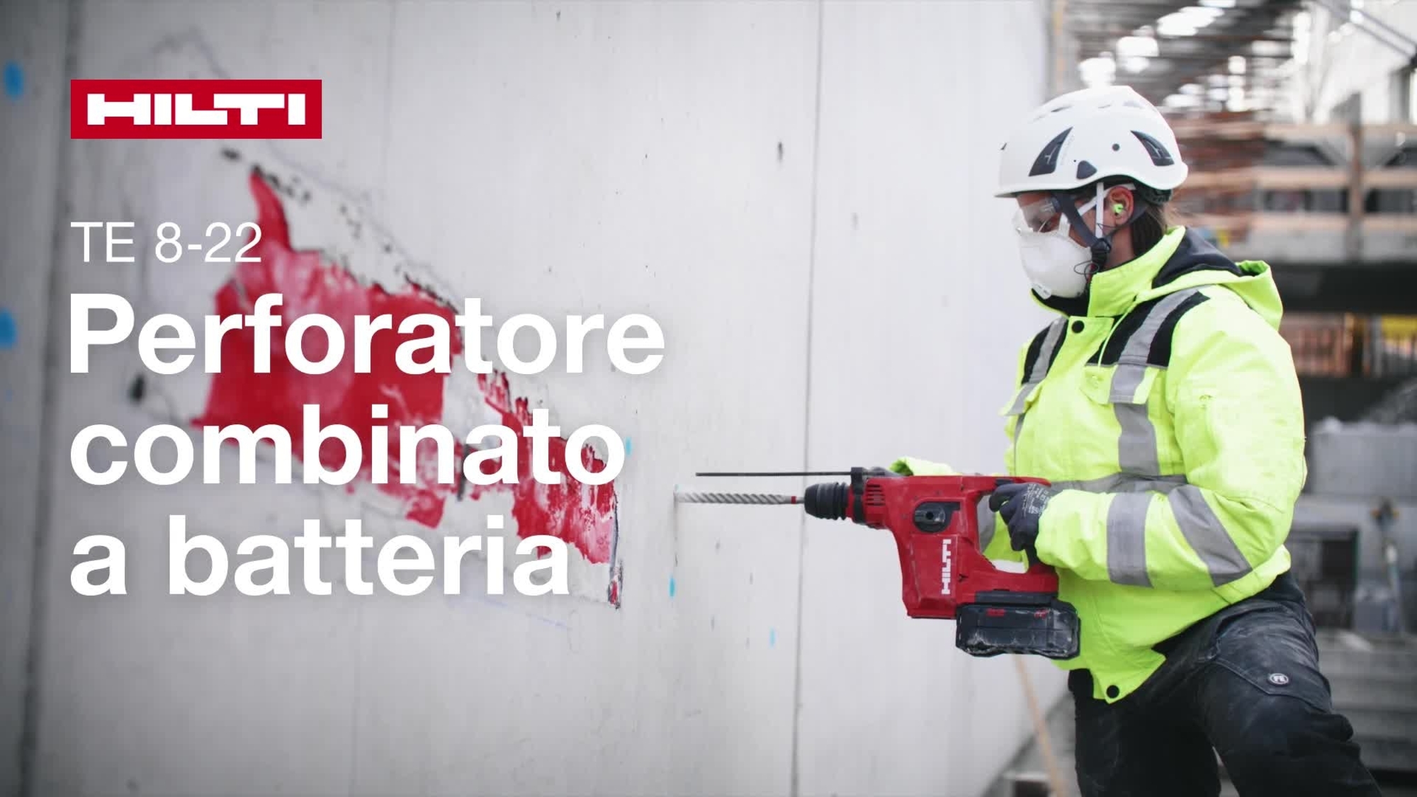 Werbevideo für den Akku-Bohrhammer TE 8-22. Dieses Video zeigt die Funktionen und Vorteile der Werkzeuge auf authentischen Baustellen.