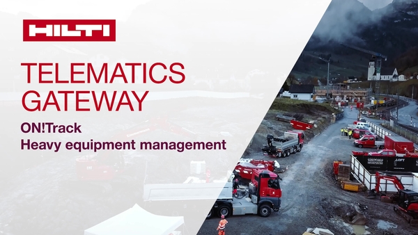 A 16x9 promotional video for Hilti&#39;s ON!Track telematics gateway. A product to help customers with heavy equipment management.