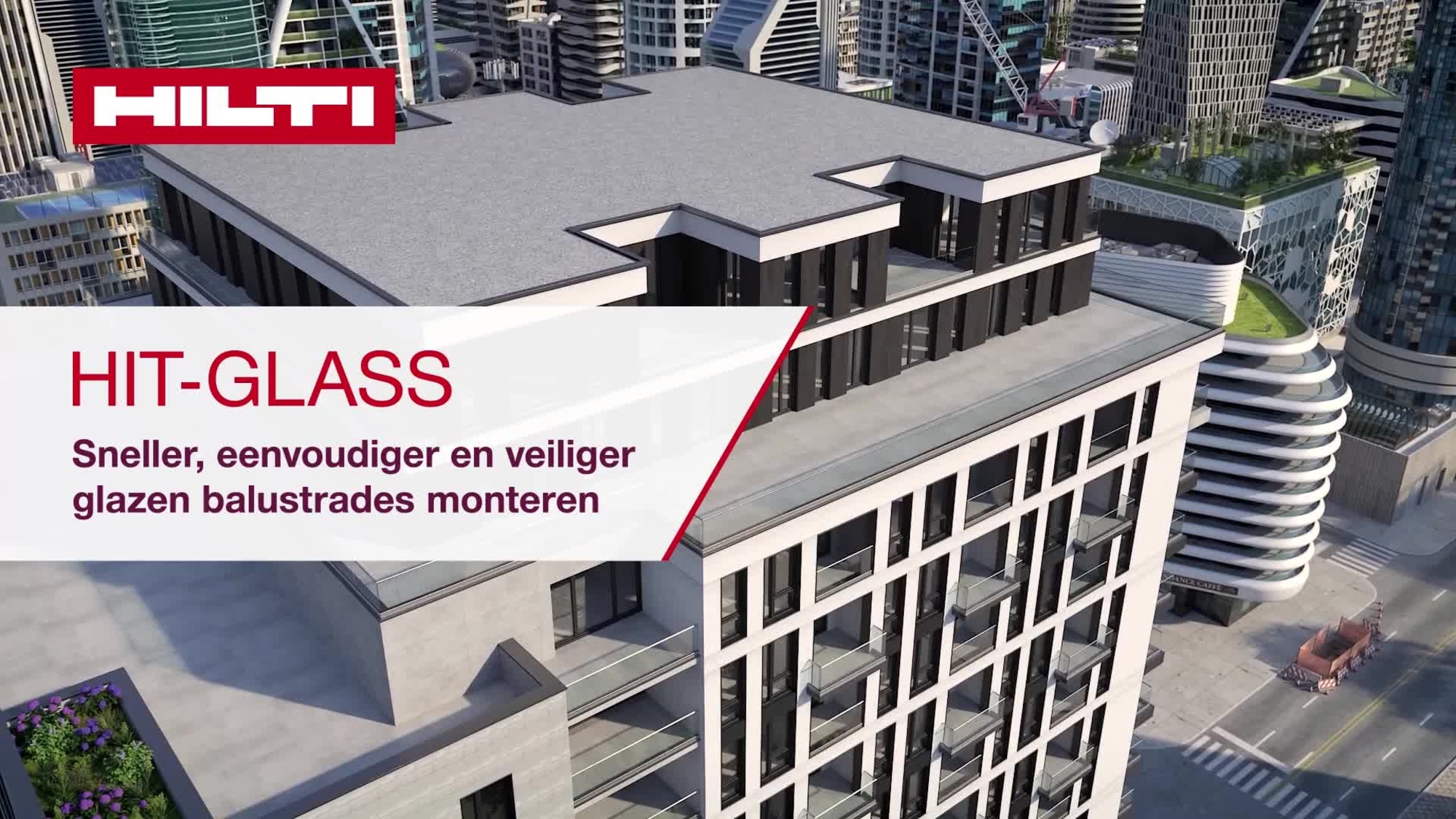 Instructievideo over het HIT-Glass-systeem met een overzicht over hoe het systeem werkt en om aan te tonen dat dit een snellere, eenvoudigere en slimmere manier is om een glazen balustrade te installeren.