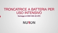 Presentazione della nuova troncatrice a batteria DSH 900-22. Il video mostra le caratteristiche e i vantaggi della nostra più grande e potente troncatrice a batteria Nuron.