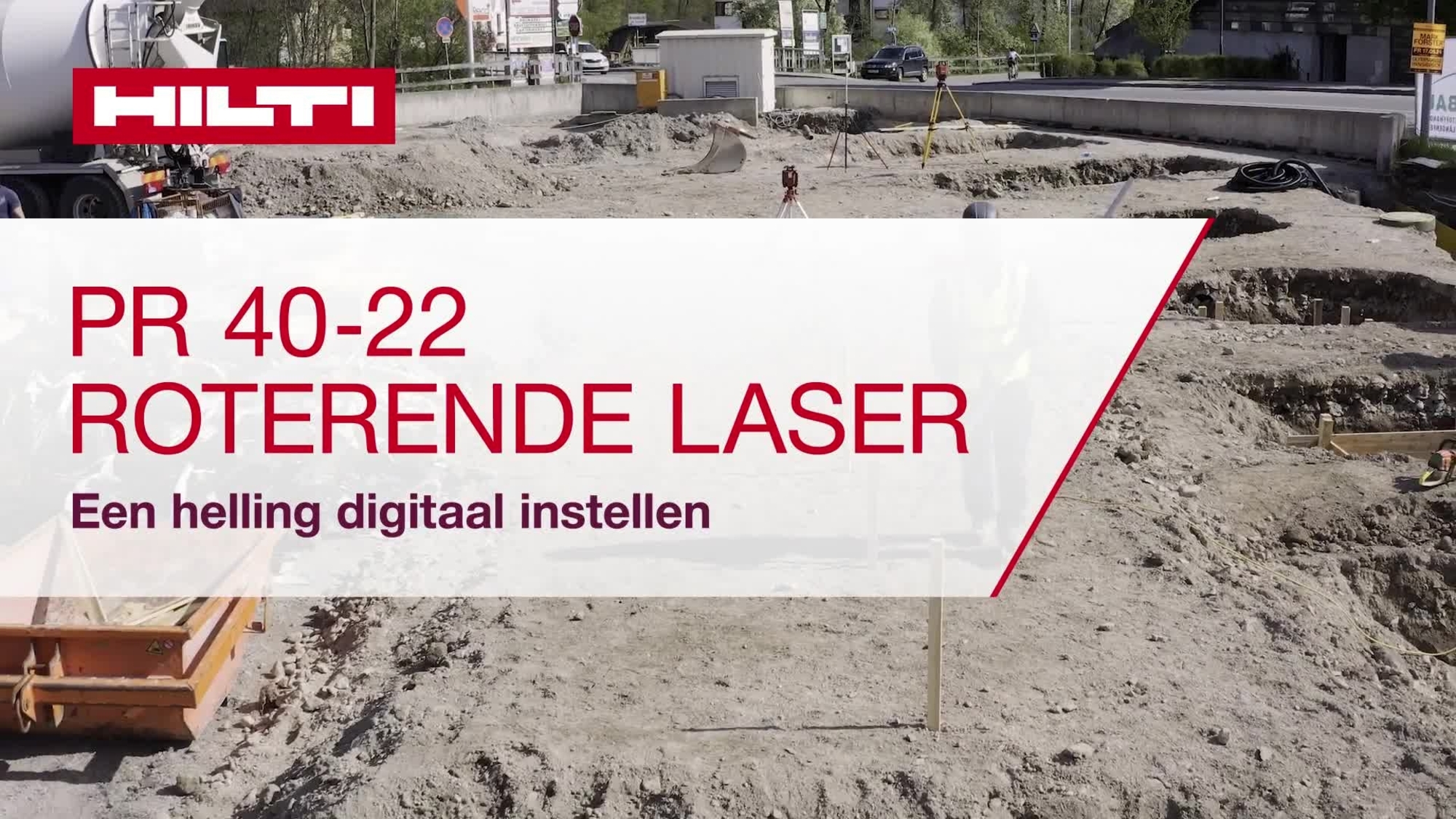 Vidéo d’instruction sur la façon de régler correctement une pente numérique avec le laser rotatif PR 40-22.