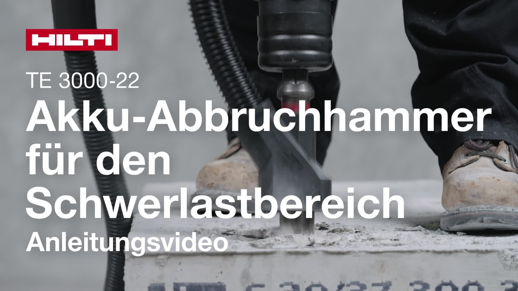 Anleitung für den richtigen Einsatz des Akku-Abbruchhammers TE 3000-22 mit Staubreduktionssystem.