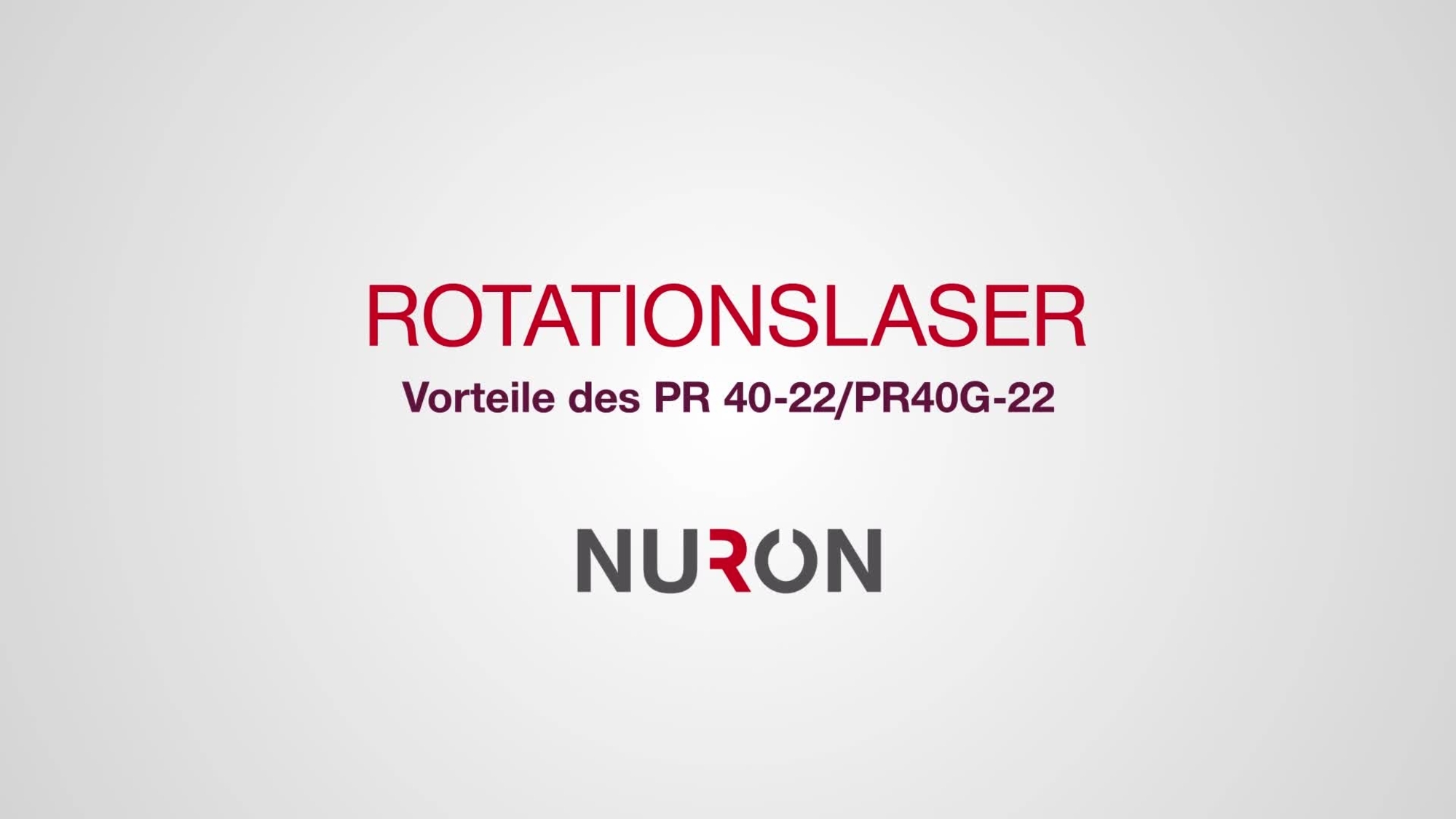 Il video PR 40-22 / PR 40G-22 mostra caratteristiche e vantaggi dei nuovi laser rotanti su piattaforma batteria Nuron.