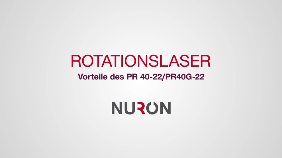 Il video PR 40-22 / PR 40G-22 mostra caratteristiche e vantaggi dei nuovi laser rotanti su piattaforma batteria Nuron.