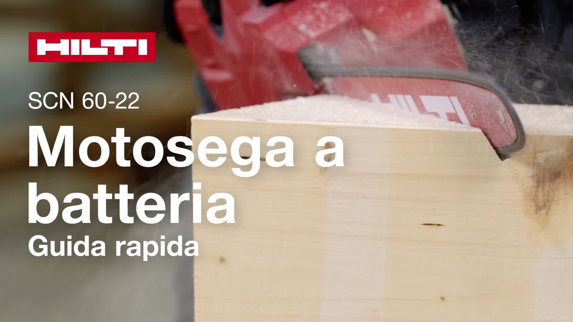 Vidéo didactique sur la tronçonneuse sans fil SCN 60-22. Cette vidéo présente le guide de démarrage rapide.  Cela inclut la vidéo HOL, ainsi que le clip YouTube et une miniature pour les réseaux sociaux.