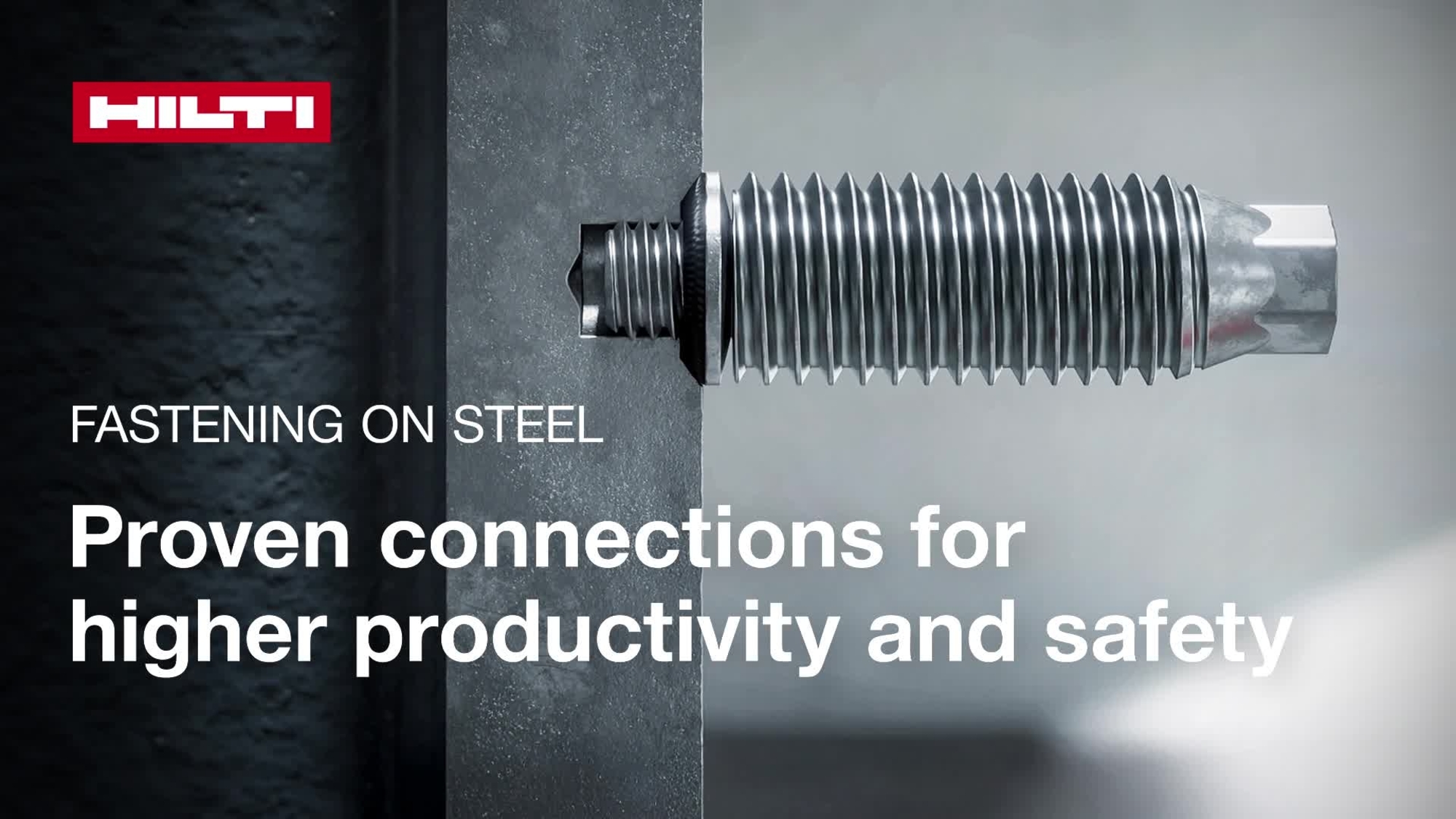 Video showing faster, simpler, safer and more sustainable installations on steel with Hilti's "Fastening on steel".