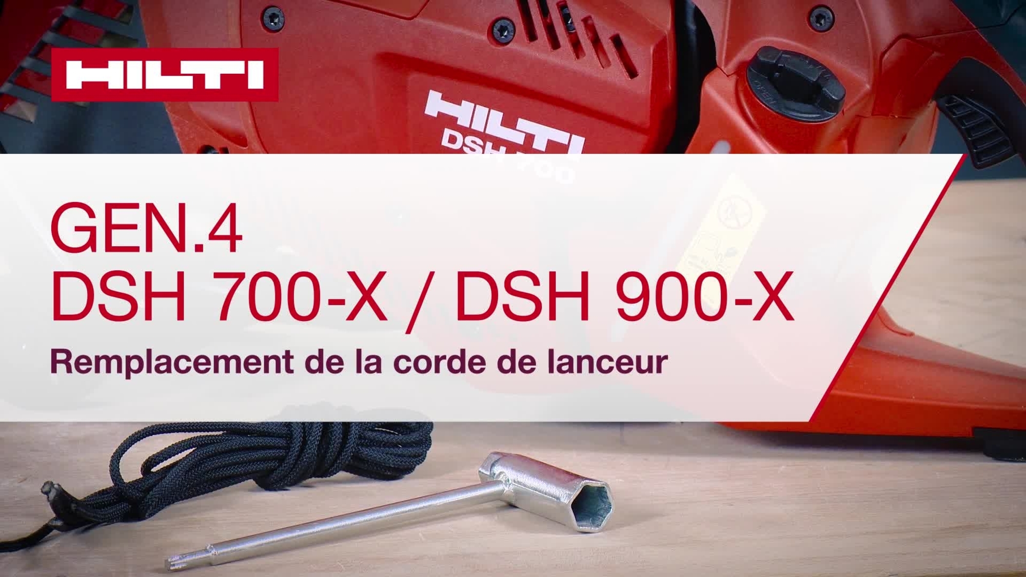 Vidéo didactique sur le remplacement de la corde de démarrage de la DSH 700-X / 900-X (G4).