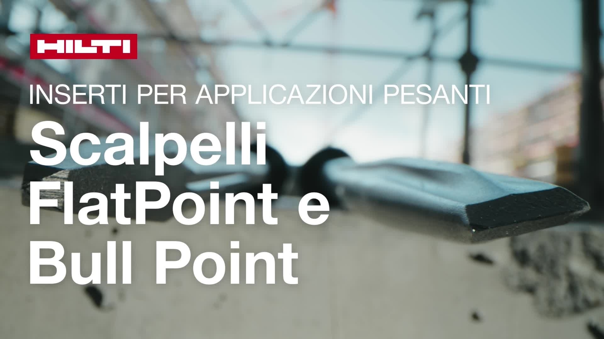 Video promo con le caratteristiche e i vantaggi della nostra nuova gamma di scalpelli Bull point e FlatPoint per demolitori a uso intensivo. Outro standard per HOL