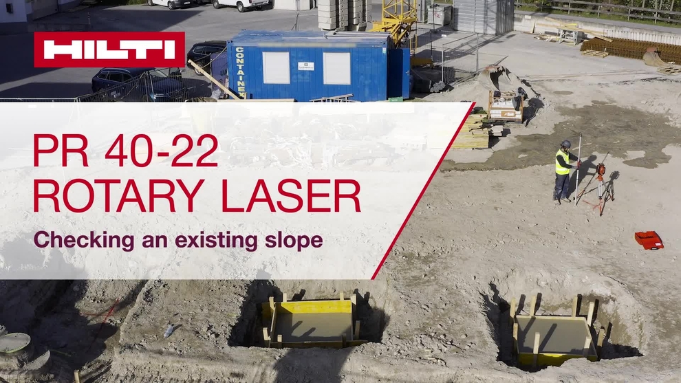 Instructional video showing how to check an existing slope with the PR 40-22 rotary laser.