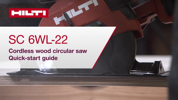 Instructional quick start guide for the Nuron SC 6WL-22 with imperial measurements for HNA. 16:9 Aspect ratio for Hilti Online.