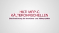 Werbevideo für die neue Schnellverschluss-Kühlrohrschelle MRP-C. Die Zuschauer erfahren mehr über die Merkmale und Vorteile dieses Produkts