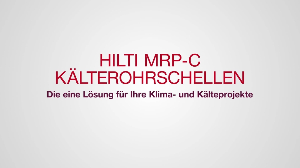 Werbevideo für die neue Schnellverschluss-Kühlrohrschelle MRP-C. Die Zuschauer erfahren mehr über die Merkmale und Vorteile dieses Produkts