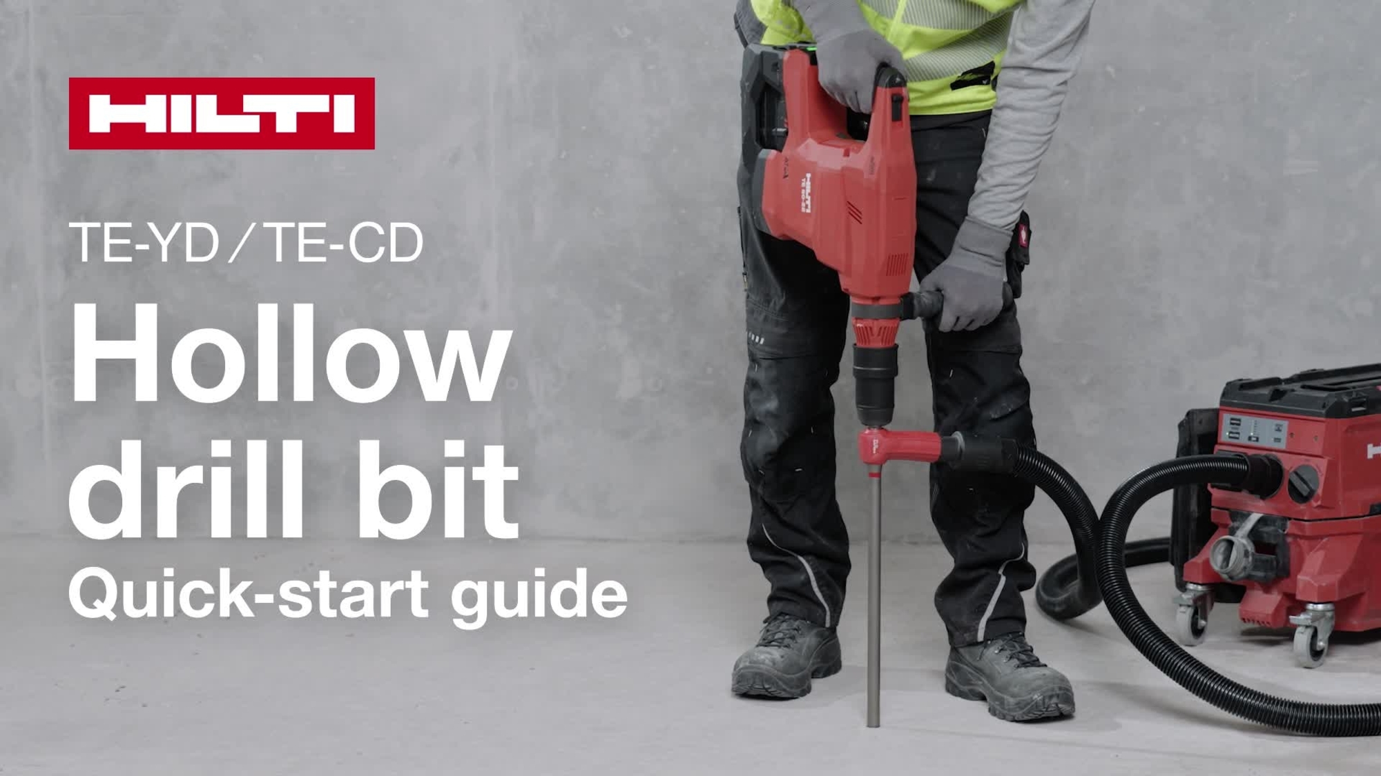 Instructional video on how to use the TE-YD / TE-CD Hollow drill bit properly.