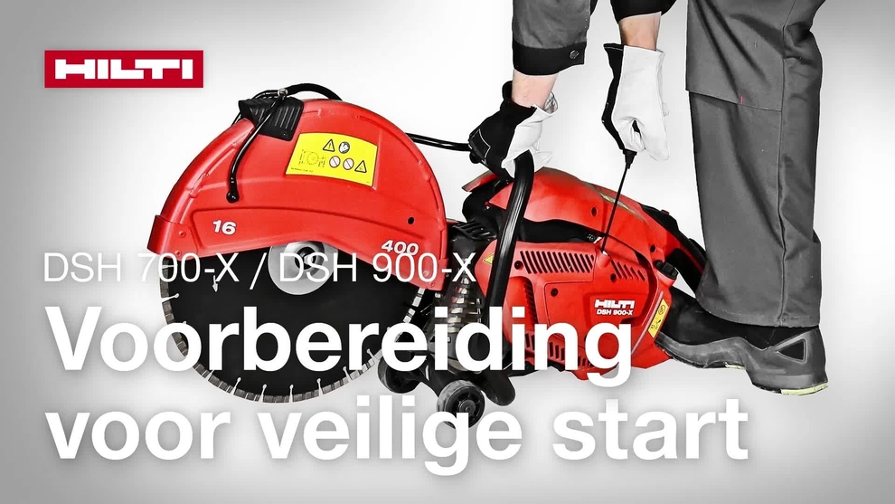 Video over de veilige startvoorbereiding van een benzine-doorslijpmachine DSH 700-X / 900-X (G4).