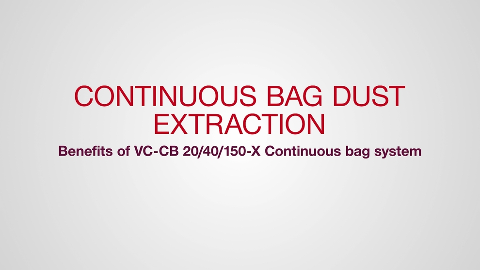 Promotional showcase video for the VC 20/40/150-X highlighting features and benefits of the continuous bag accessory. 