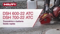 Video didattico che mostra la guida rapida all'uso delle troncatrici a batteria DSH 600-22 ATC e DSH 700-22 ATC Gen.2.