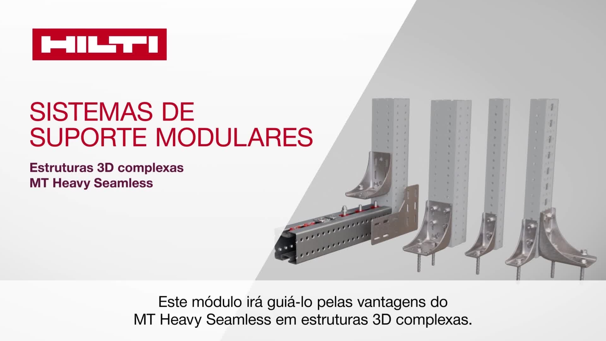 Vídeo promocional externo para formar engenheiros, técnicos e empreiteiros sobre a carteira de produtos MT Heavy Seamless com foco nas estruturas 3D complexas.