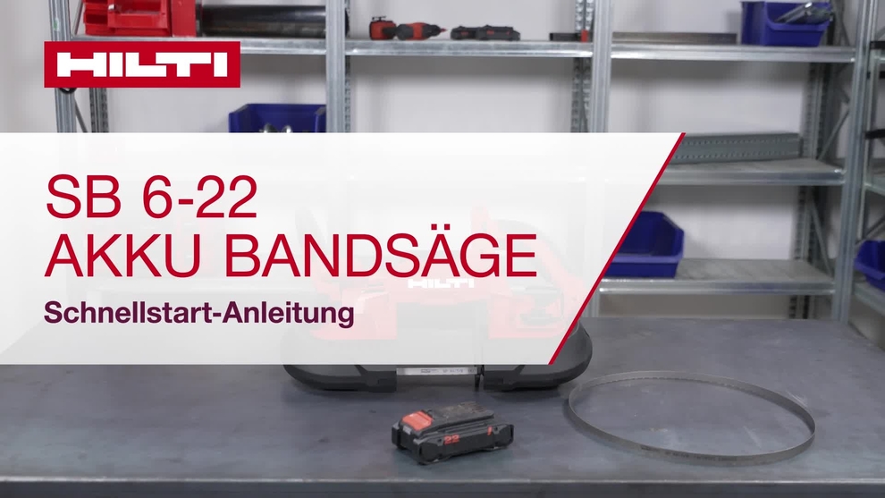Anleitungsvideo für den richtigen Umgang mit der SB 6-22 Akku-Bandsäge.