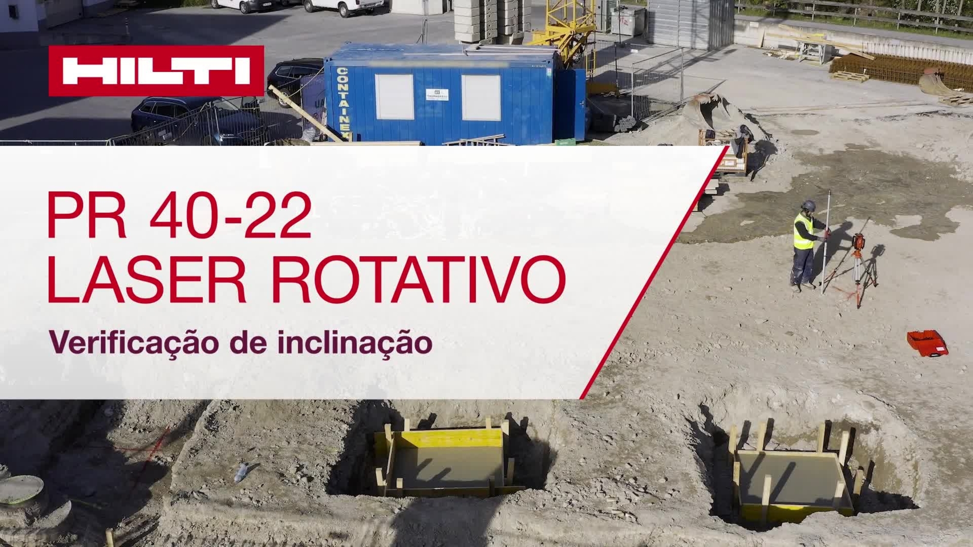 Vídeo instrutivo que mostra como se deve verificar uma inclinação existente com o laser rotativo PR 40-22.