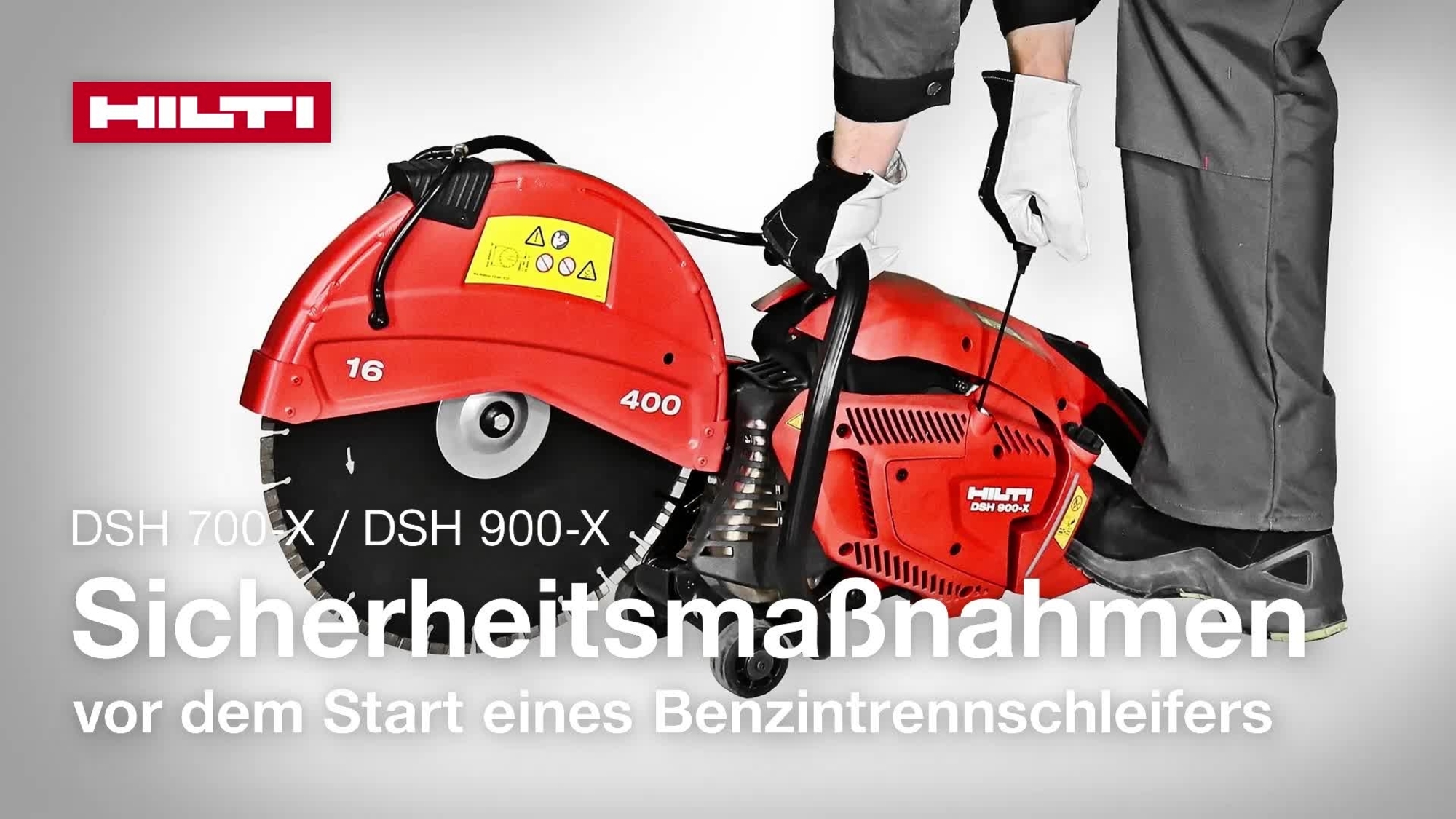 Anleitungsvideo für den sicheren Start handgeführter Benzintrennschleifer DSH 700-X / 900-X (G4).