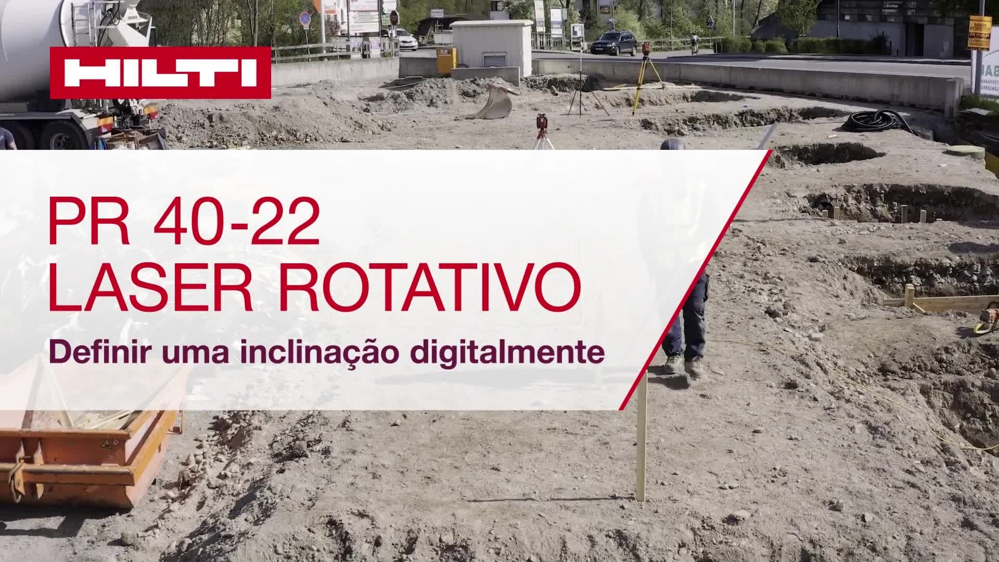 Vídeo instrutivo sobre como definir corretamente uma inclinação digital no laser rotativo PR 40-22.