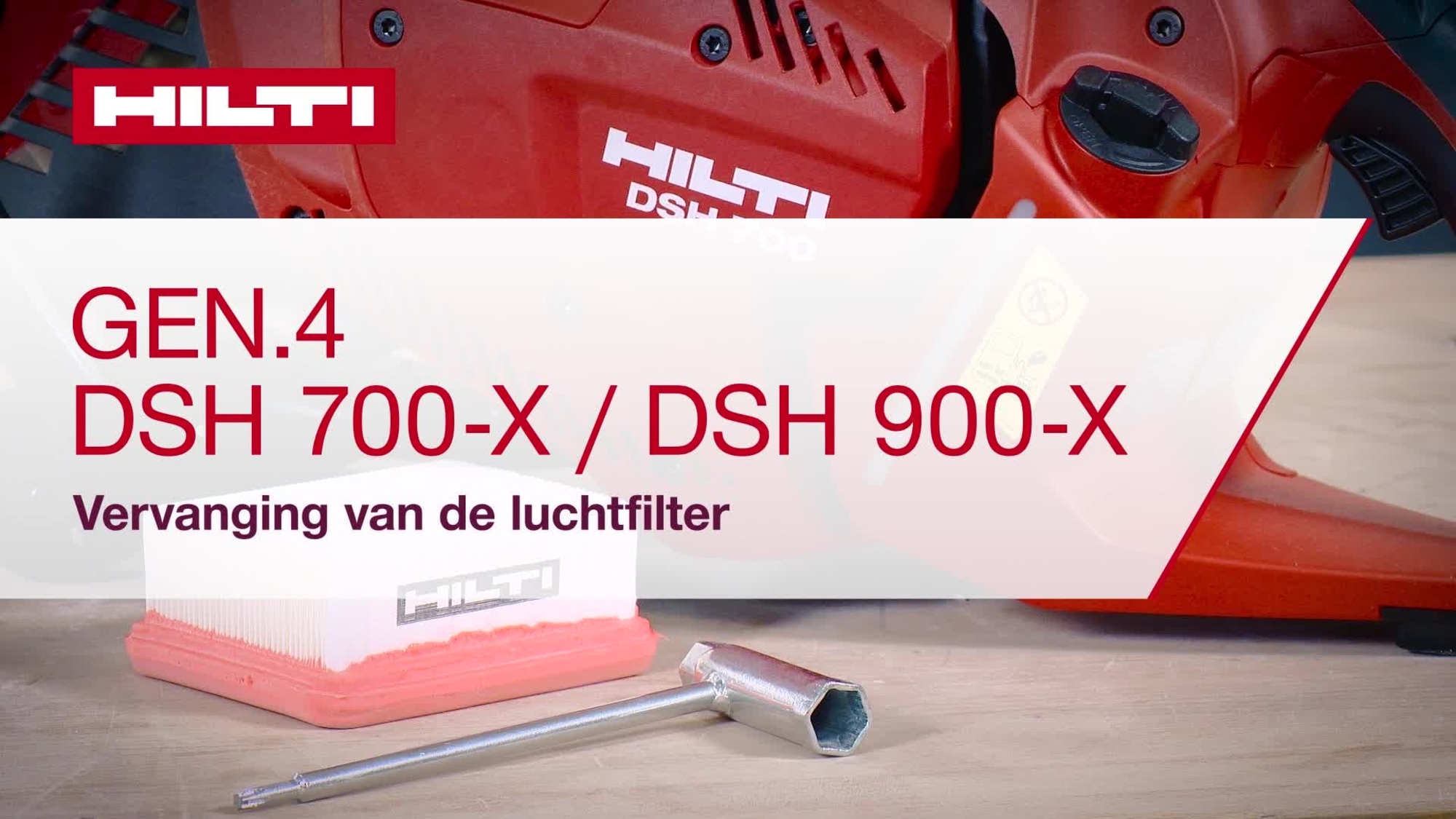 Vidéo didactique montrant comment remplacer le filtre à air de la DSH 700-X / 900-X Gen.4