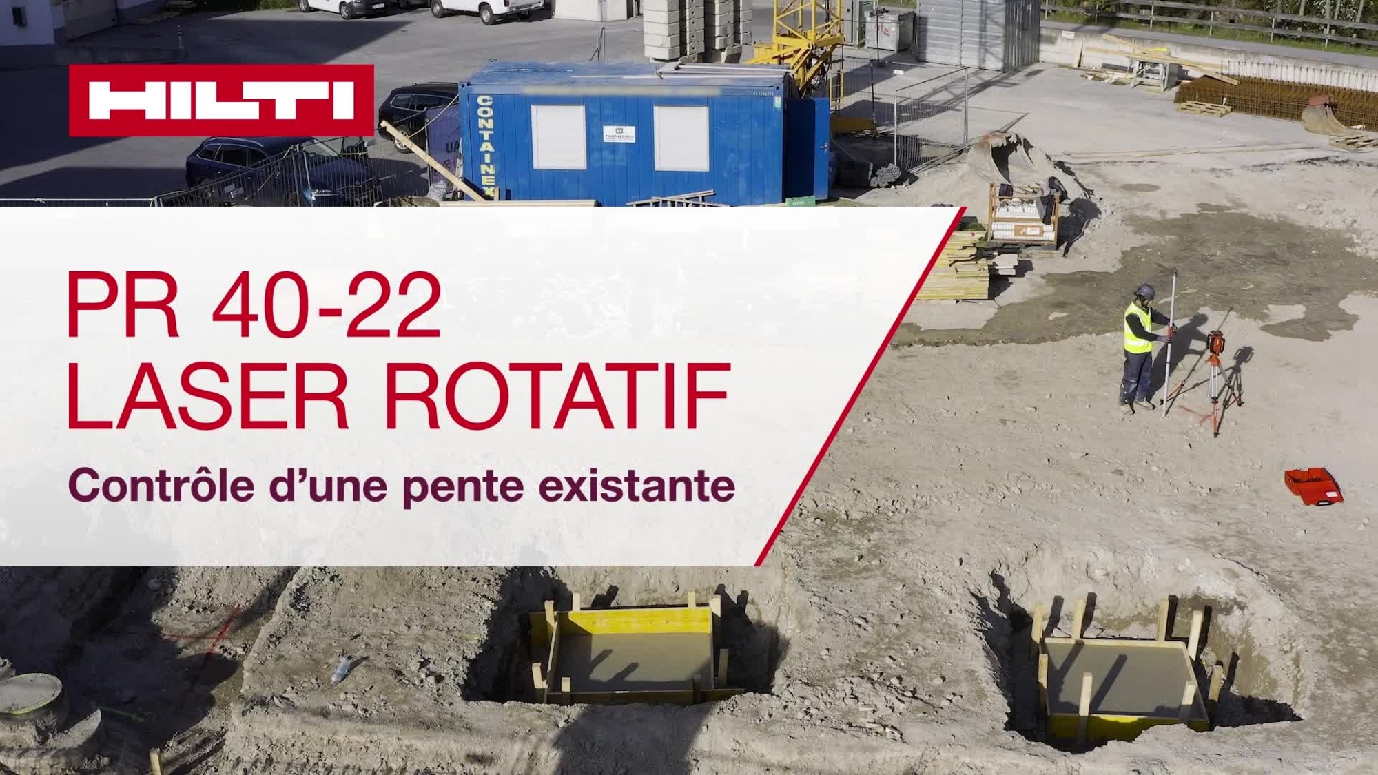 Anleitungsvideo zur Überprüfung einer bestehenden Neigung mit dem Rotationslaser PR 40-22.