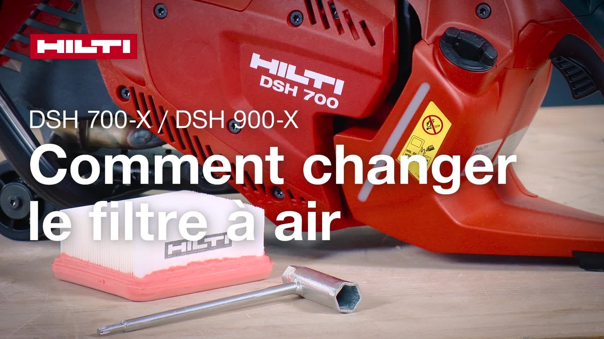 Vidéo didactique montrant comment remplacer le filtre à air de la DSH 700-X / 900-X Gen.4 