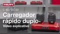 Vídeo de instruções sobre a utilização correta do Carregador Duplo C 8DC-22. Sem ambiente de sinal vermelho.