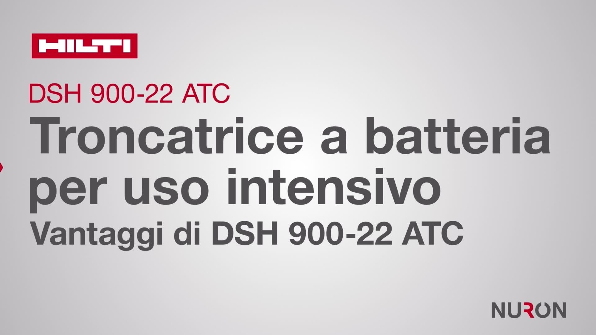 Präsentation des neuen DSH&nbsp;900-22 Akku-Trennschleifers. Das Video zeigt die Eigenschaften und Vorteile unseres größten und leistungsstärksten Trennschleifers mit Nuron-Akku.