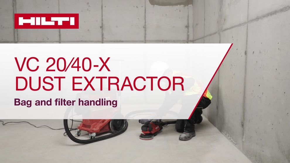 Instruktionsvideo som visar hur man använder påsen, den kontinuerliga påsen och filtret för dammsugaren VC 20/40-X.