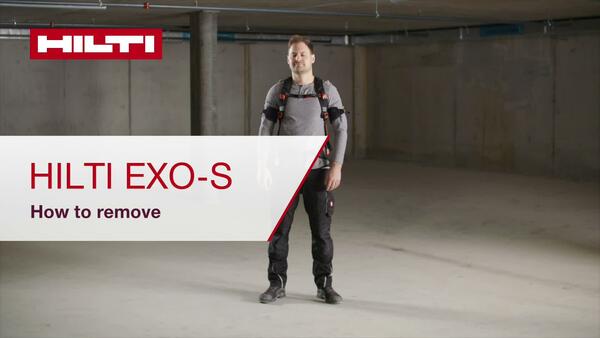 Detta är en instruktionsvideo om hur man tar av exoskelettet EXO-S. Den visar i en sekvens hur man tar av exoskelettet.