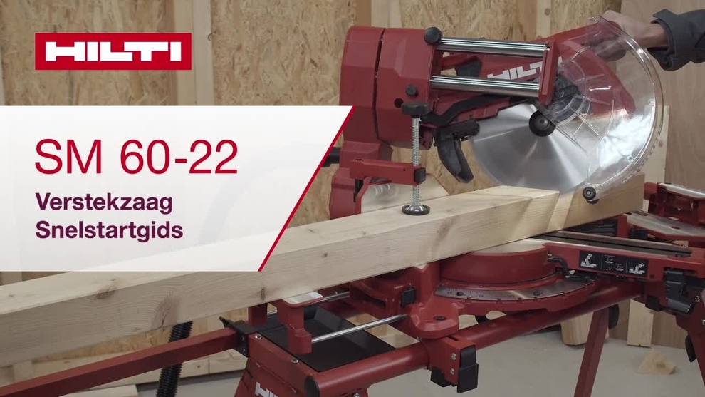 Instructievideo waarin wordt getoond hoe u snel de SM60-22 verstekzaag kunt starten. Dit is de versie voor HNA en ROW.