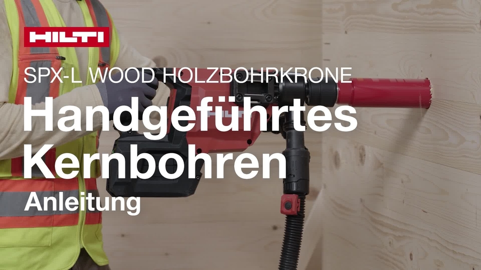 Anleitungsvideo zur Verwendung der handgeführten SPX-Kernbohrmaschine SCX-L Wood.