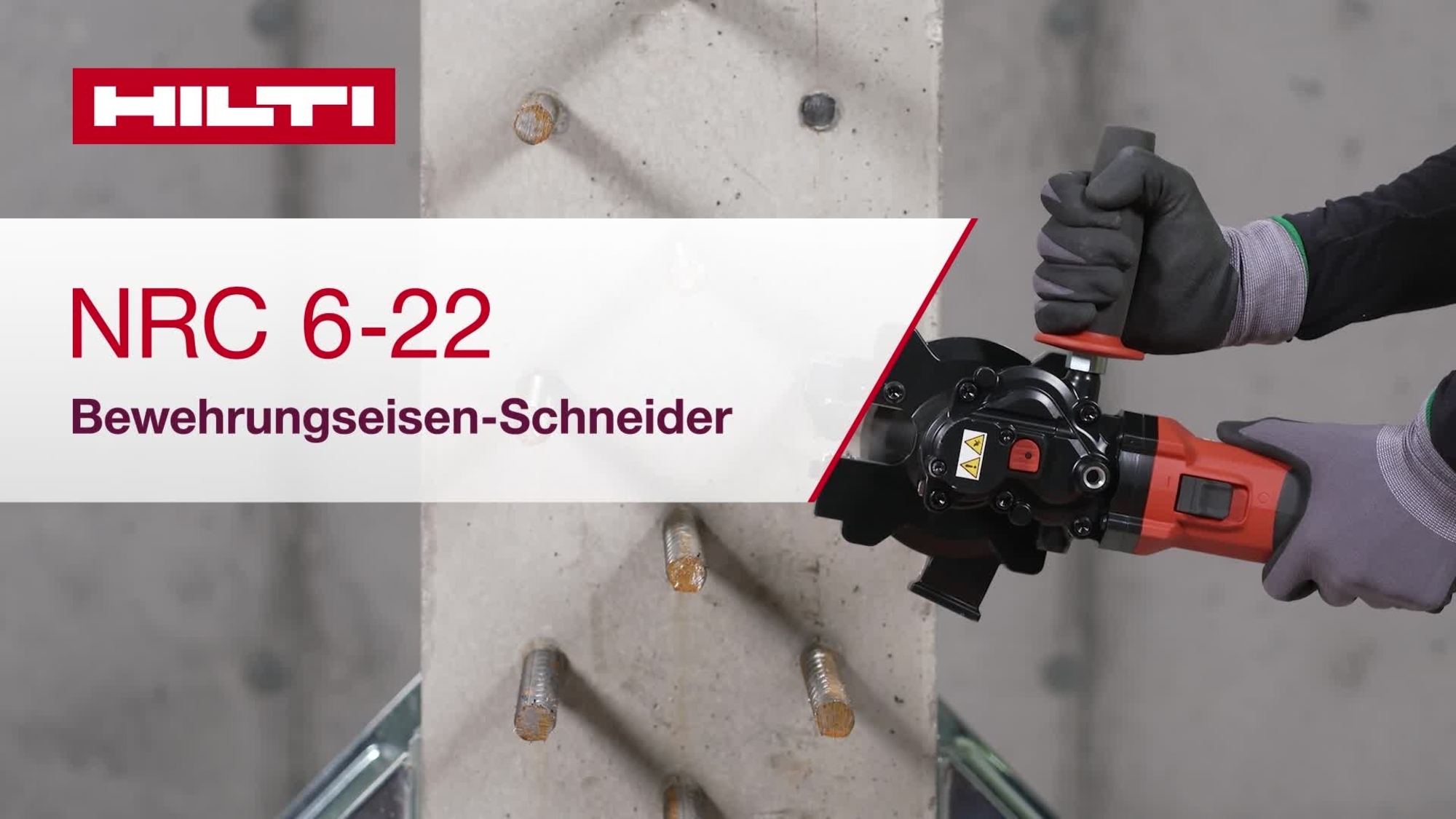 Anleitungsvideo zur Verwendung des Bündigschneiders NRC 6-22 für Bewehrungseisen. Dieses Video bietet eine Schnellstartanleitung. Dies ist die Version für ROW. 