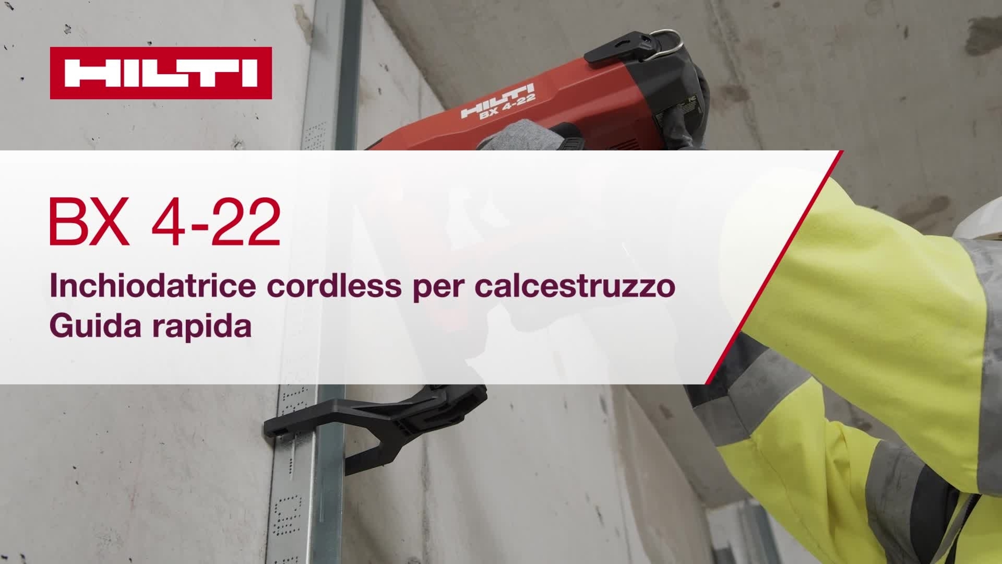 Video didattico su come usare l'inchiodatrice cordless per calcestruzzo BX 4-22. Questo video presenta una guida ad avvio rapido. Questa è la versione per W1 e ROW.