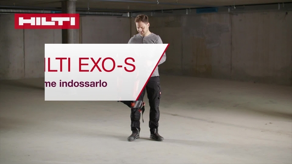 Dies ist ein Anleitungsvideo für das EXO-S Exoskelett. Es handelt sich um eine Sequenz, die zeigt, wie man EXO-S anlegt. Dies ist eine ROW-Version mit Abmessungen nach dem metrischen System.