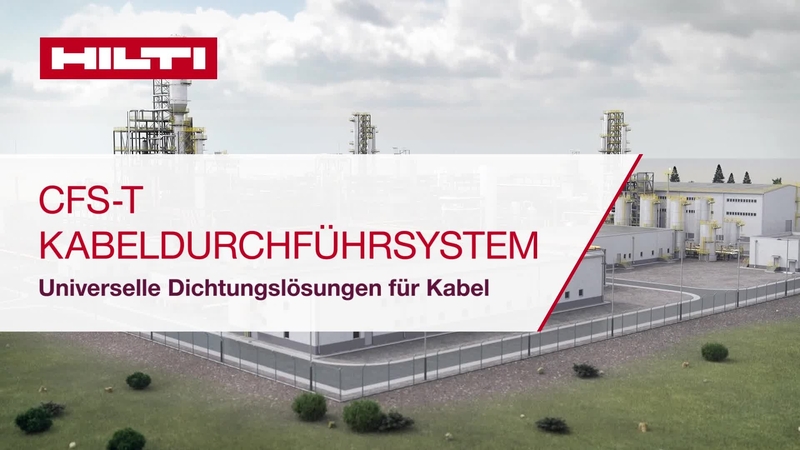 Werbefilm zur Brandschutz-Kabeldurchführung in deutscher Sprache. Das Video enthält Animationen zu verschiedenen Arten von Anwendungen.