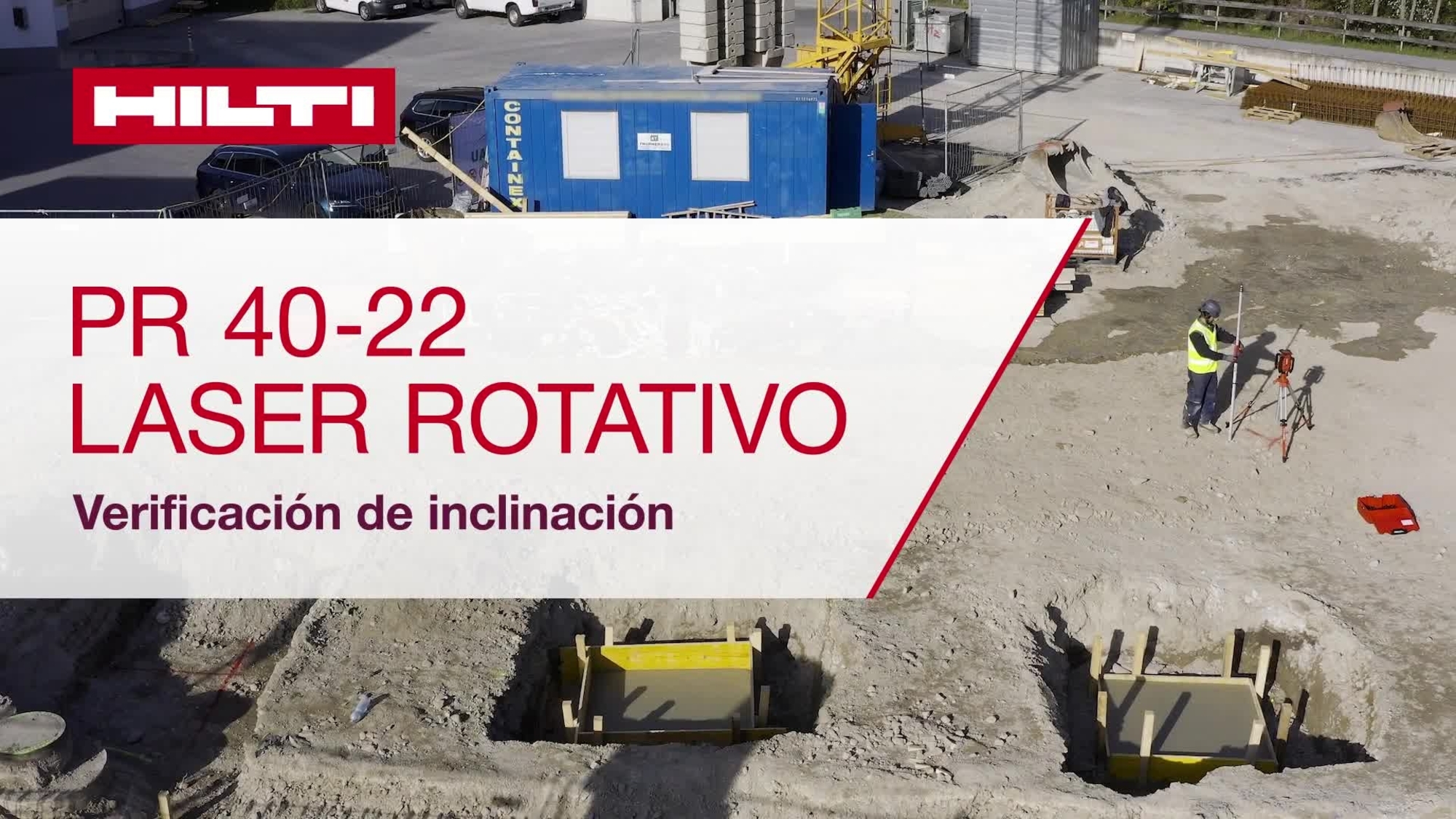 Vídeo de instrucciones sobre cómo comprobar una pendiente existente con el láser rotativo PR 40-22.