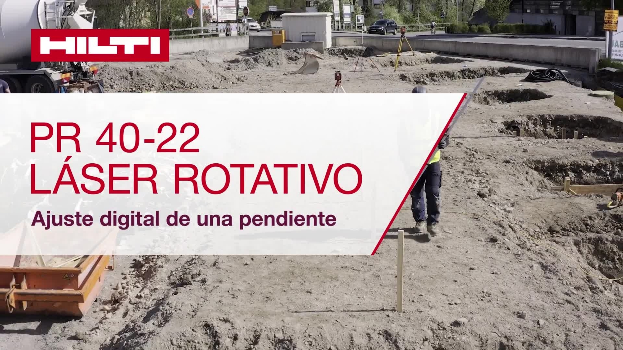 Vídeo sobre el ajuste correcto de una pendiente digital con el láser rotativo PR 40-22.