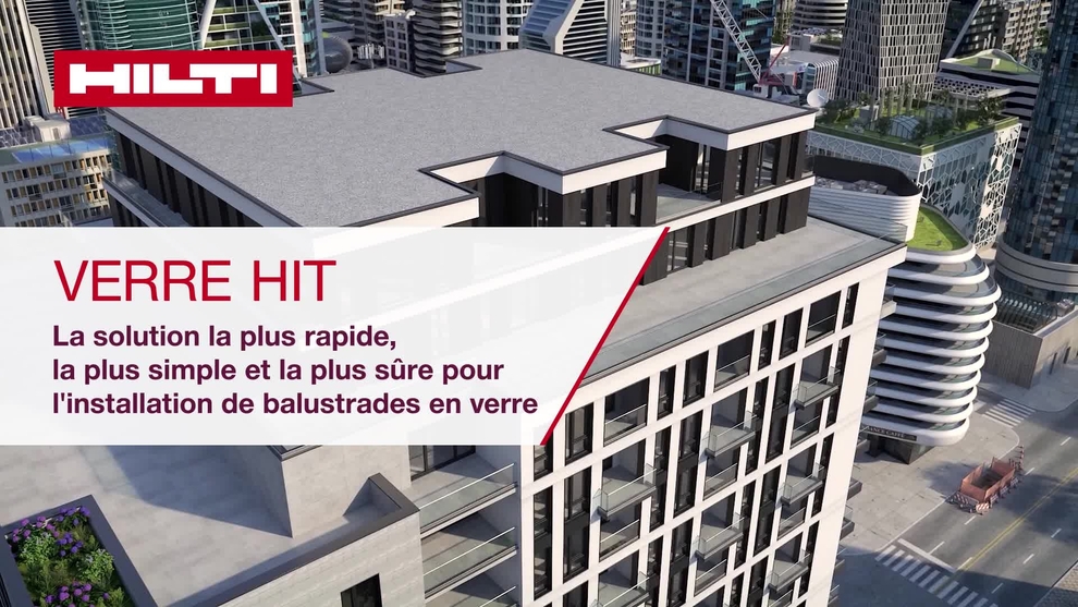 Vidéo didactique du système HIT-Glass présentant le fonctionnement du système, pour montrer l'installation de balustrades en verre. (16 x 9, FR-CA) (W1). Adapté pour inclure ASTM E2353-21. 