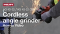 Instructional video on how to use the cordless angle grinder AG 4D-22 and AG 4S-22 Gen3 properly.