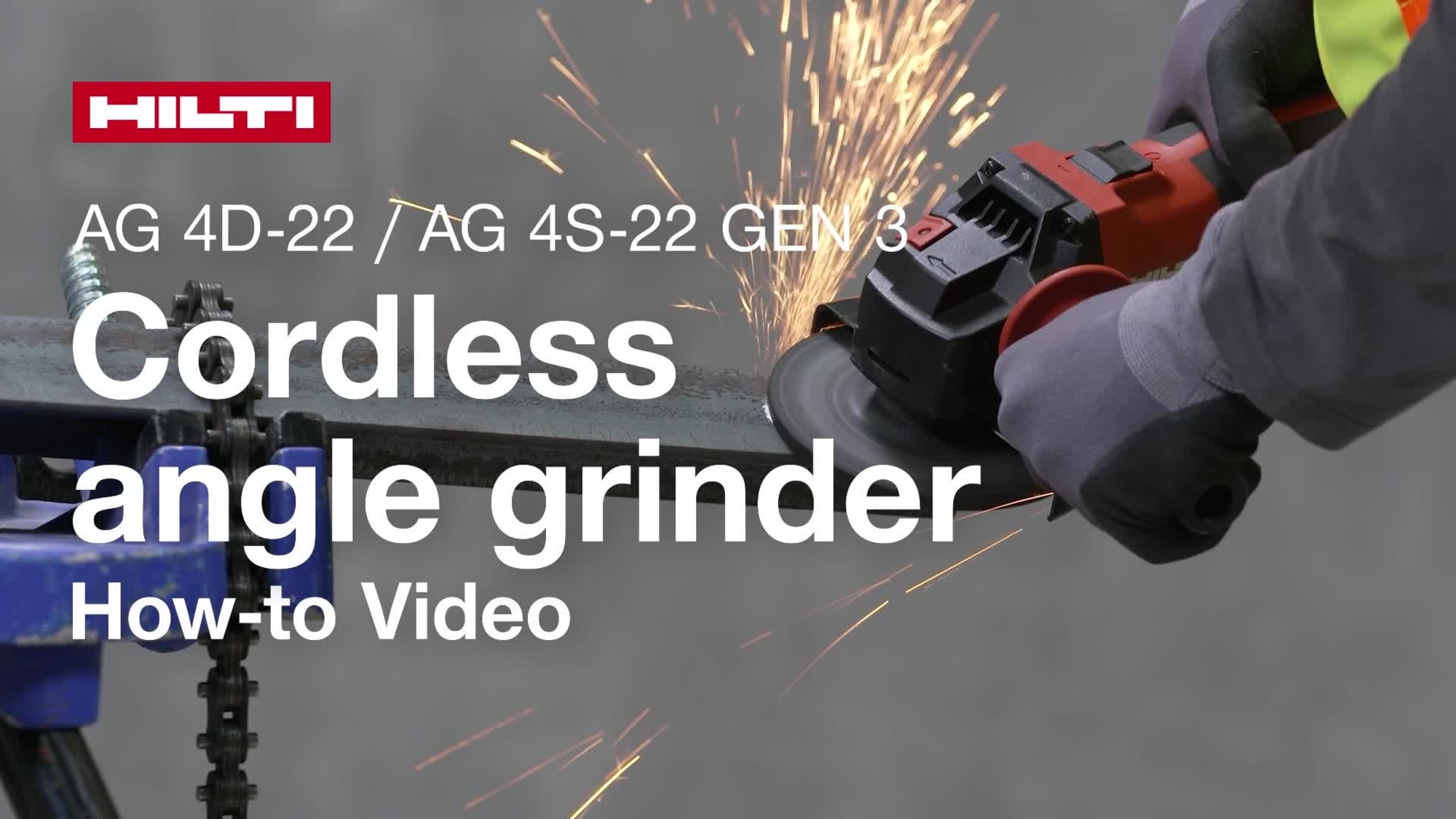 Instructional video on how to use the cordless angle grinder AG 4D-22 and AG 4S-22 Gen3 properly.