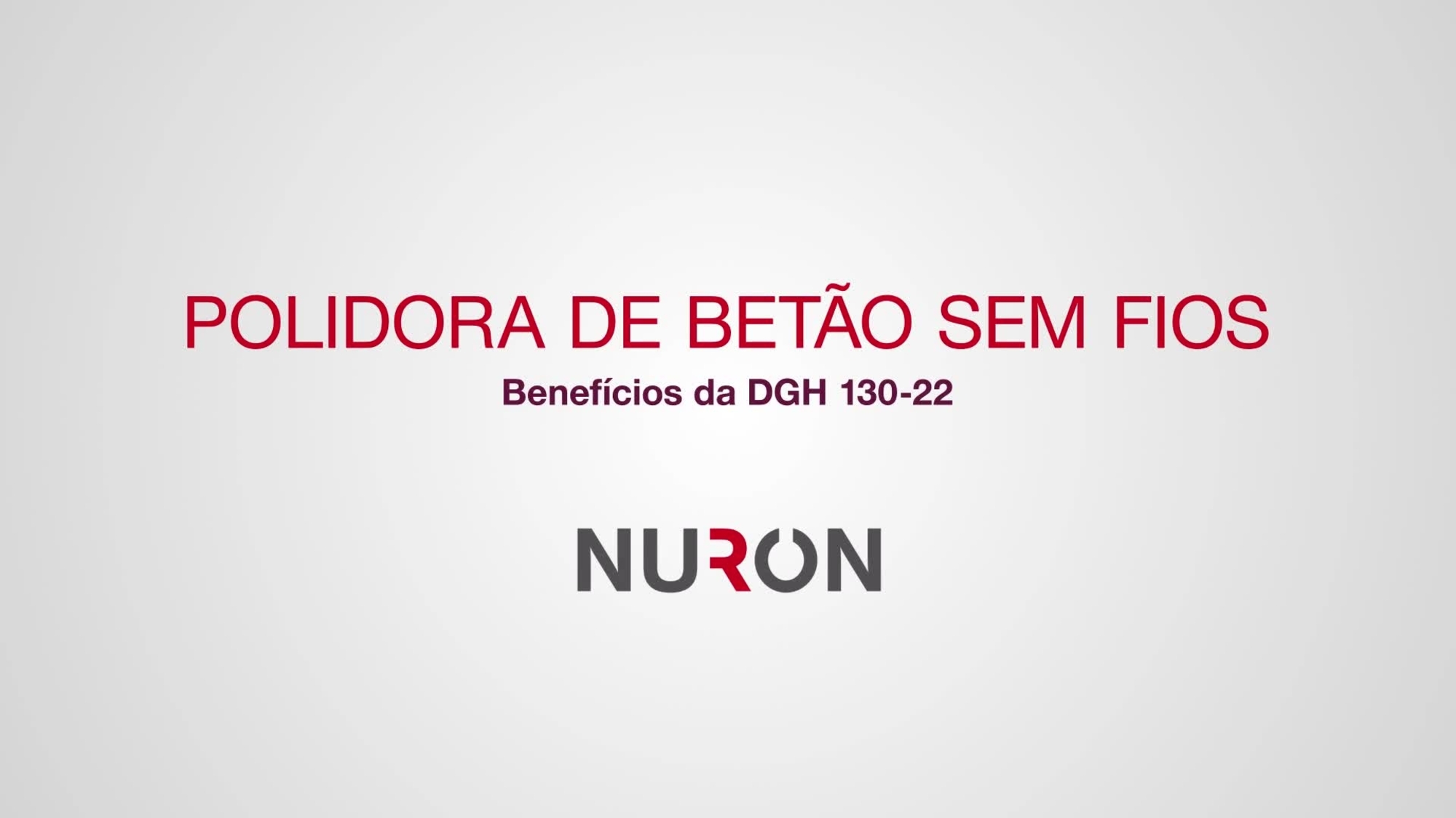 Vídeo promocional em 16:9 que exibe as características e vantagens da nova rebarbadora para betão DGH 130-22 a bateria Nuron.