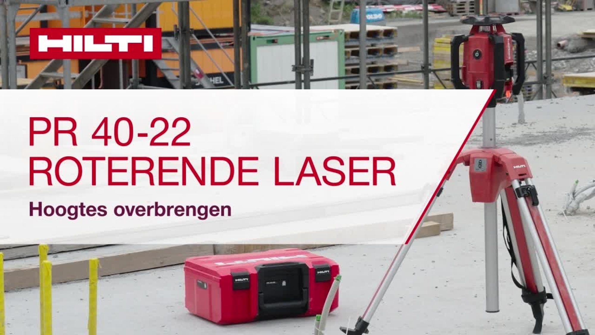 Vidéo didactique montrant le transfert correct de hauteurs avec le laser rotatif PR 40-22