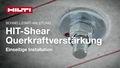 Video didattico che mostra l'installazione su un solo lato utilizzando una punta cava per la perforazione a percussione per l'applicazione del sistema di rinforzo HIT-Shear.