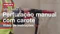 Vídeo instrutivo sobre como utilizar a SPX manual na perfuração diamantada com a SCX-L para madeira.